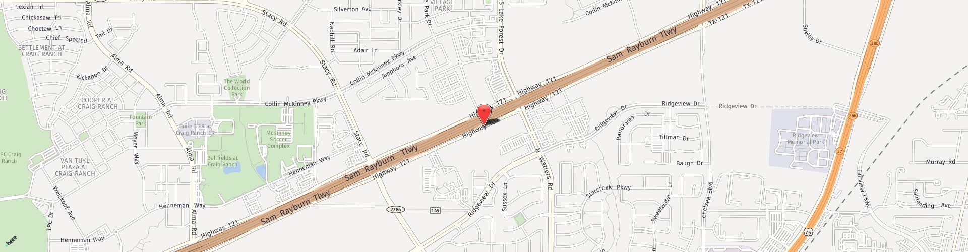 Location Map: 981 State Hwy 121 Allen, TX 75013